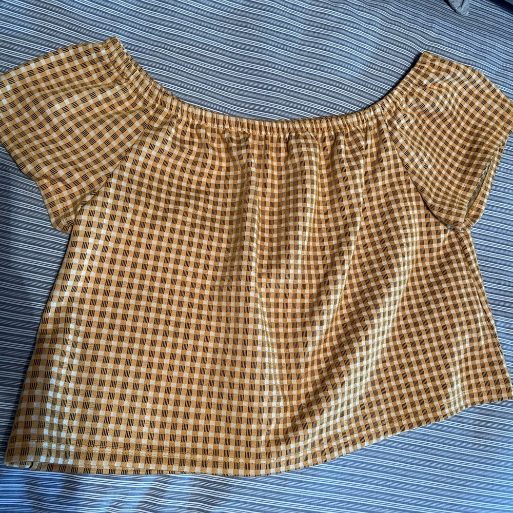 Zara Gingham Yellow Top